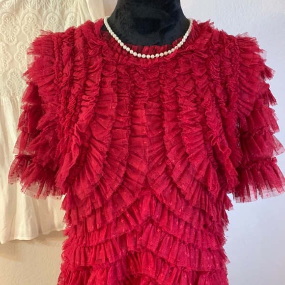 Needle and Thread deep red formal gown size 12 -prom wedding mother of bride - Picture 4 of 16